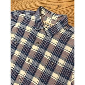 Tommy Bahama Men's XL‎ Original Fit Blue Plaid Silk Short Sleeve Button Shirt